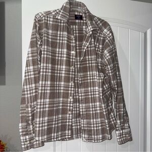 UNTUCKit Brown and White Plaid Men's Shirt